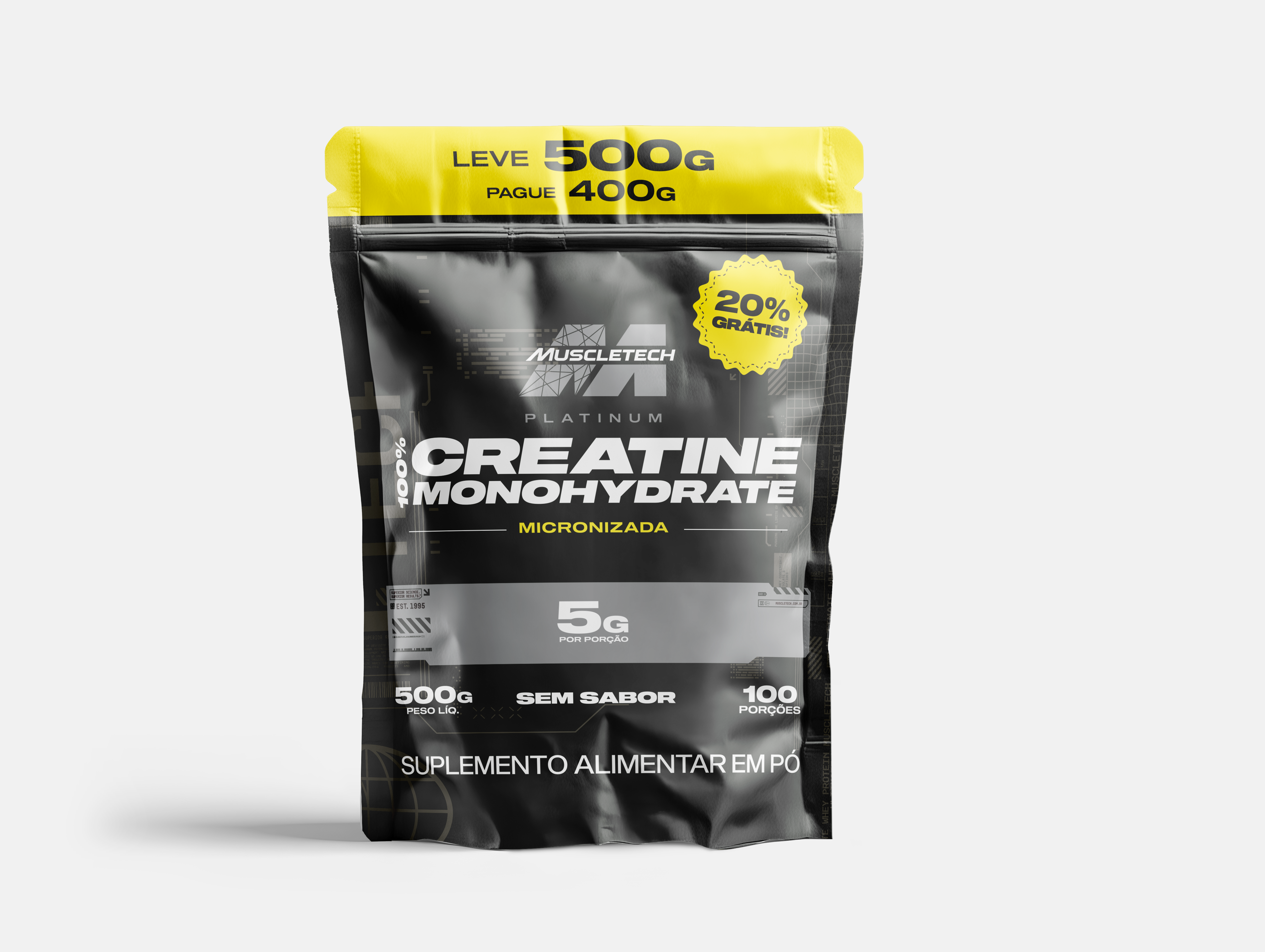 Refil Creatina Platinum 500g MuscleTech