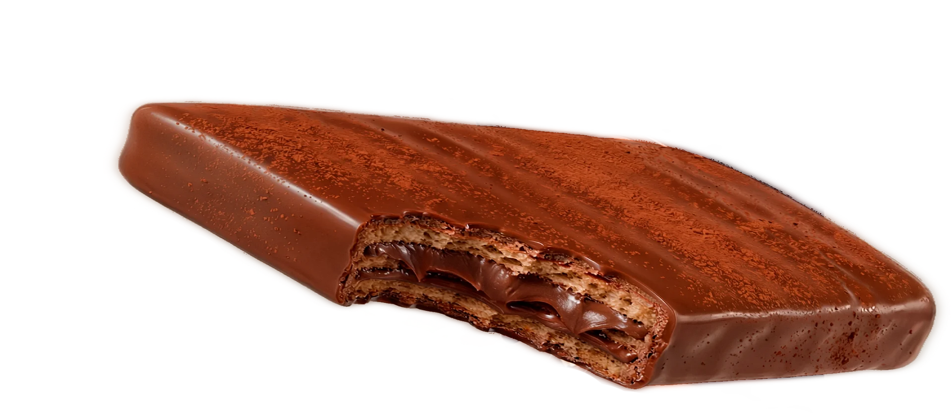 Textura interna da NitroTech Wafer Protein Bar sabor Avelã