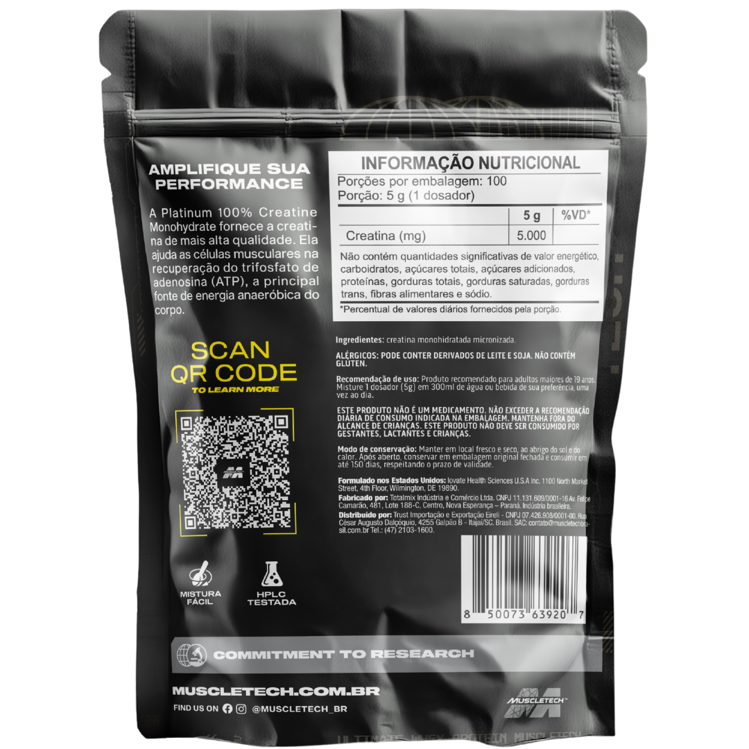 Muscletech Creatina Platinum Refil 500g