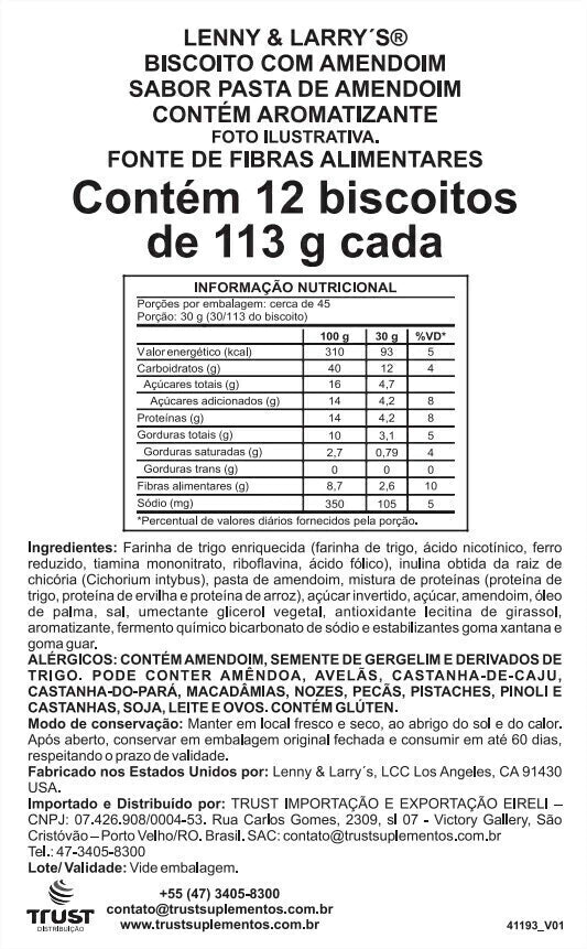 Lenny & Larry's Peanut Butter Choc 113g