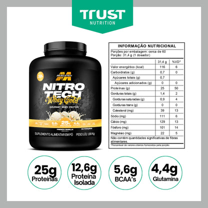 Nitro Tech 100% Whey Gold 60 Doses