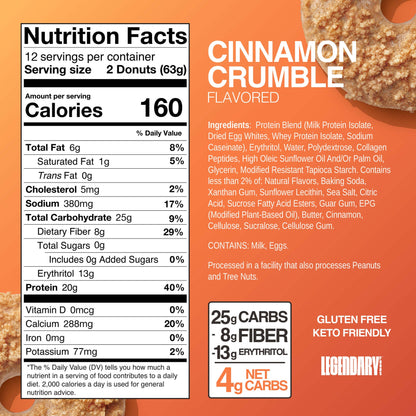 Legendary Foods Protein Donut Cinnamon Crumble 63g