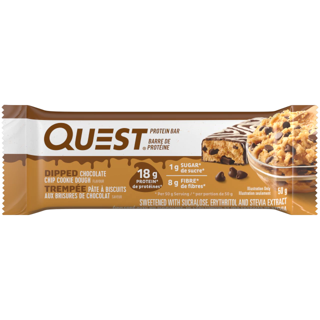 Quest protein bar chocolate chip cookie dough 60g